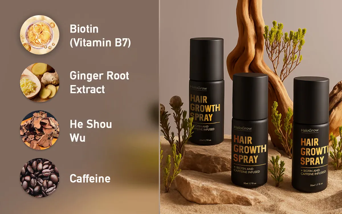 HaloGrow hair spray for targeted daily hair and scalp care