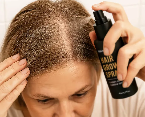 HaloGrow hair spray step 2 apply directly to scalp